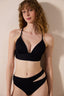 Brigett Push Up Bralette Textured Black Bikini Top