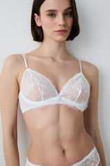Glam Sequin Lace Off White Bra