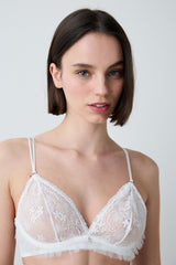 Glam Sequin Lace Off White Bra