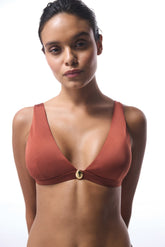 Orange Braga Deep V Bikini Top