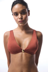 Orange Braga Deep V Bikini Top
