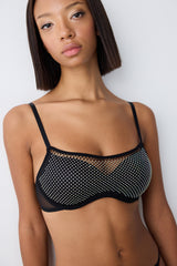 Hera Stone Push Up Black Bra