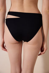 Brigett Cut Textured Black Bikini Bottom
