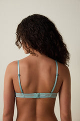 Mint Pleated Chiffon Non-wired Triangle Bra