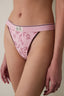 Lilac Floral Cotton Medium Waist Brazilian Panties - Inspired by Flora
