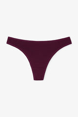 Floral Patterned Quiet Rose Normal Waist 3-Pack Cotton Thong Panties