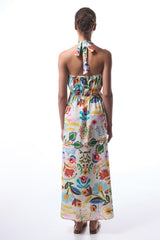 Ila Floral Patterned Maxi V-Neck Beach Dress