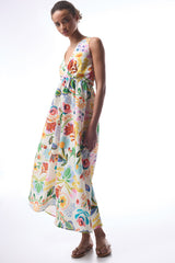 Ila Floral Patterned Maxi V-Neck Beach Dress