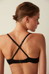 ملابس داخلية حمالة صدر سوداء مرنة بدون سلك