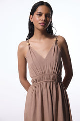 Light Brown Anika Linen Dress