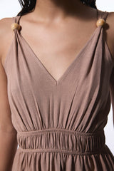 Light Brown Anika Linen Dress