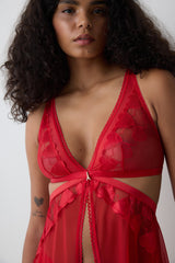 Heart Detailed Red Babydoll - Penti Loves Paris Collection