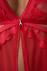 Heart Detailed Red Babydoll - Penti Loves Paris Collection
