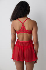 Heart Detailed Red Babydoll - Penti Loves Paris Collection