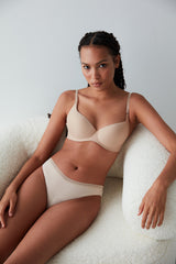 Sensation Beige Seamless Push Up Support Bra