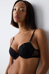 Wow Broidery Black Bra