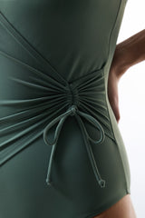 Khaki Twist Corset Swimsuit
