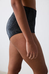 Shinny Velvet High Waist Black Slip Panties