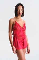 Candy Teddy Red Bodysuit - Privee Collection