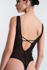 Ange Black Bodysuit - Privee Collection
