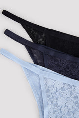 سروال داخلي دانتيل 3 في 1 برازيلي