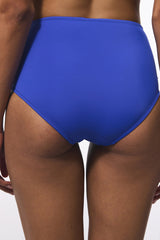 Dark Blue New High Ruffle High Waist Bikini Bottom
