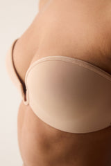 Push Up Wireless U Wire Deep Beige Low-cut Bra