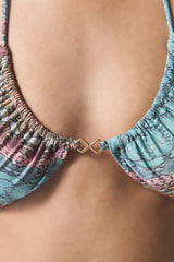 Snake Patterned Aida Reverse V Bikini Top