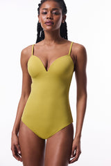 Oil Green Fixed Padded Miss Swimsuit