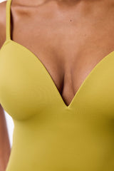 Oil Green Fixed Padded Miss Swimsuit