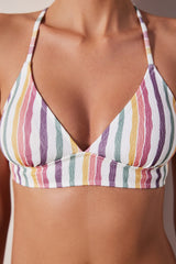 Kofi Bralette Textured Multi Color Bikini Top