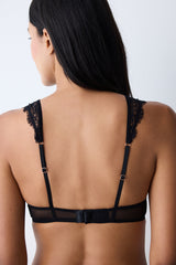 Halter Padded Eyelesh Black Bra