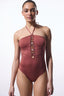 Light Brown Astrid Macrame Beaded Swimsuit
