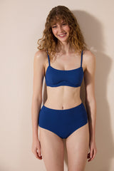 Romina High Textured Indigo Bikini Bottom