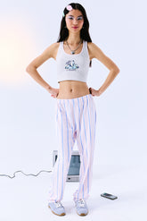 Removable Padded Racer Back Crop Light Grey Top - Stitch Collection