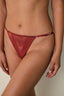 Burgundy Medium Waist Satin High Cut Brazilian Panties