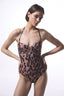 Clove Leopard Print Buckled Strapless Swimsuit