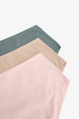 Mixed Color Mellow Spirit High Waist Cotton 3-Pack Briefs