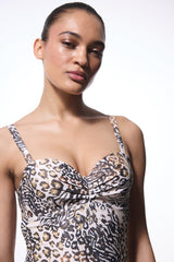 Brissa Lotus Leopard Print Balconette Swimsuit