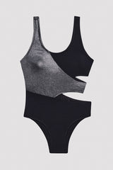 Teen Black Silver Monokini