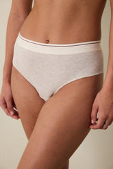Beige Melange Cheeky Low Waist Hipster Panties