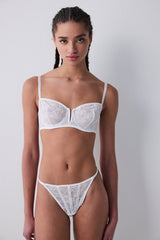 Stone V Wire Off White Bra
