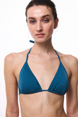 Petrol Color Triangle Bikini Top