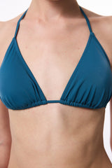 Petrol Color Triangle Bikini Top