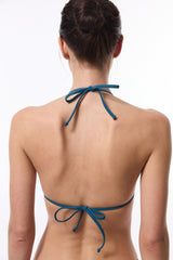 Petrol Color Triangle Bikini Top