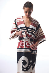 Ethnic Patterned Shay Long Kimono