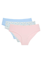 Floral Patterned Dream Flower Normal Waist 3-Pack Hipster Panties