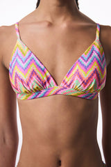 Zigzag Patterned Triangle Bikini Top