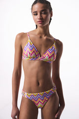 Zigzag Patterned Triangle Bikini Top