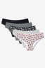 Floral Patterned Normal Waist 5-Pack Hipster Panties